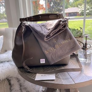 *RARE* MULBERRY Taupe Calfskin Freya Hobo Bag